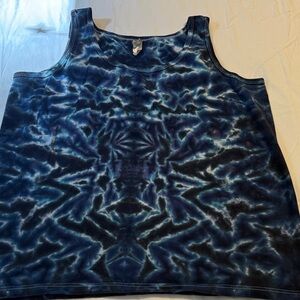 Blue Tie-Dye Tank Top